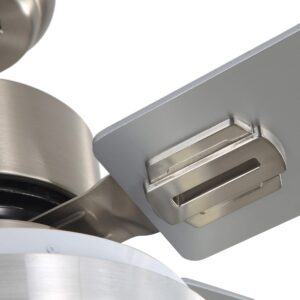 FINXIN Indoor Ceiling Fan Light Fixtures Remote LED 52 Brushed Nickel Ceiling Fans For Bedroom,Living Room,Dining Room Including Motor,Remote Switch (52" 5-Blades)