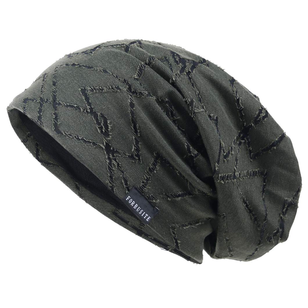 Ruphedy Men Summer Slouchy Beanie Long Baggy Thin Lightweight Skull Cap B011h (B402-Green)