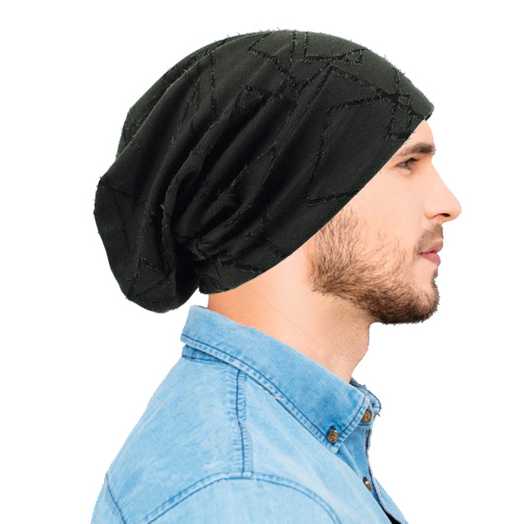 Ruphedy Men Summer Slouchy Beanie Long Baggy Thin Lightweight Skull Cap B011h (B402-Green)