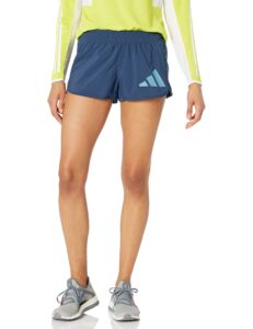 adidas,womens,woven pacer badge of sport shorts,crew navy/hazy blue,x-large
