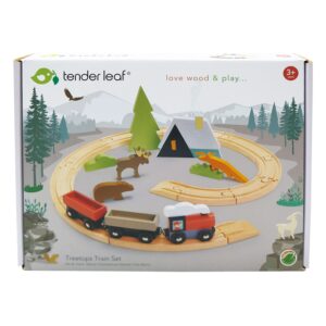 Tender Leaf Toys - Treetops Train Set - Beautiful Wooden Toy Train Set Kids - Intelligent and Imaginative Play Skills for Age 3+