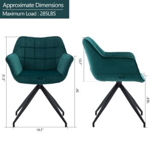 DUHOME Accent Chair Mid-Back Home Office Dining Chairs Modern Upholstered Armchair Atrovirens 1ps