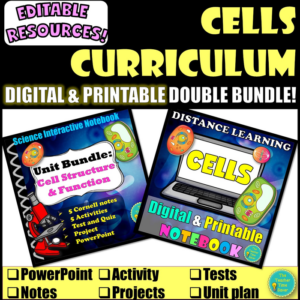 cell structure and function notebook | biology science curriculum