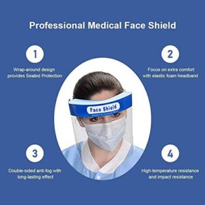 5 Pack All-Round Protection Hat with Clear Wide Visor Lightweight Transparent Shield with Adjustable Elastic Band