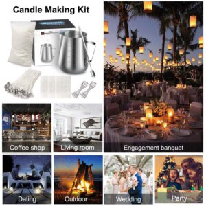 Candle Making Kit, Soy Wax DIY Candle Craft Tools Including Pouring Pot, Wicks, Wicks Sticker, 3-Hole Wicks Holder, Natural Soy Wax and Spoon