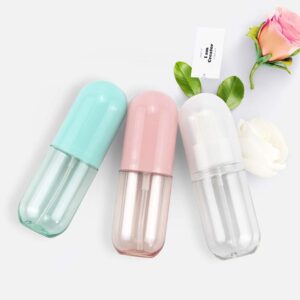 SMARTOWN 3 Pcs 1.5oz/40ml Fine Mist Spray Bottle for Travel and Home, Empty Mini Portable Cosmetic Atomizer, Small Refillable Liquid Containers for Alcohol, Hand Sanitizer, Perfume (3 Colors Pack)