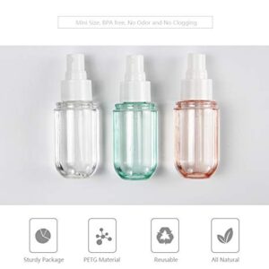 SMARTOWN 3 Pcs 1.5oz/40ml Fine Mist Spray Bottle for Travel and Home, Empty Mini Portable Cosmetic Atomizer, Small Refillable Liquid Containers for Alcohol, Hand Sanitizer, Perfume (3 Colors Pack)