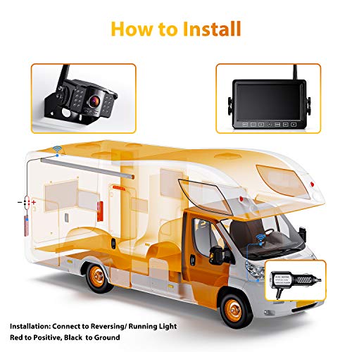 Wireless Dual Backup Camera with 7” Touch Button Rearview Monitor for RV Trailer Truck Motorhome Camper Digital 1080P AHD Rear Side View Cam with Long Range Operation Signal DVR System Xroose CM2