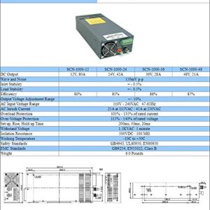 AmpFlow S-1000-24 1000W, 42A, 24V DC Power Supply