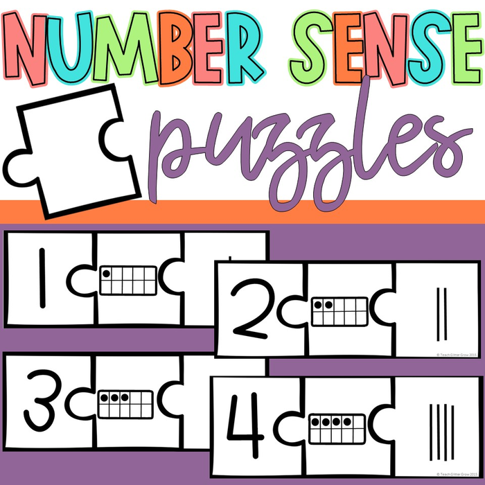 Number Sense Puzzles - A Number Recognition and Counting Activity