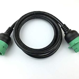 Type 2 J1939 Male to Female Extension Cable Full 9pin 20AWG 6Ft for Truck Freightliner Code Reader