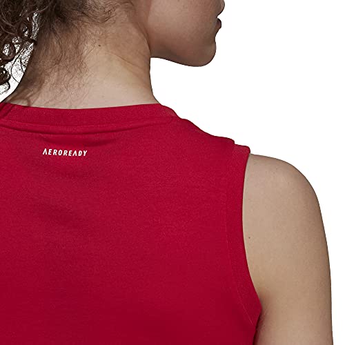 adidas womens FARM Crop Tank Bold Red/White X-Small