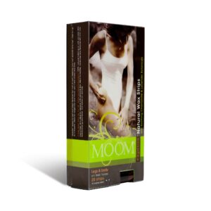 MOOM Express Wax Strips with Chamomile & Lavender, Hair Removal Kit with Finishing Oil - Wax Strips for Legs, Bikini, Face & Body, Perfect For Travel - 1 Pack of 10 Double-Sided Strips, 20 count