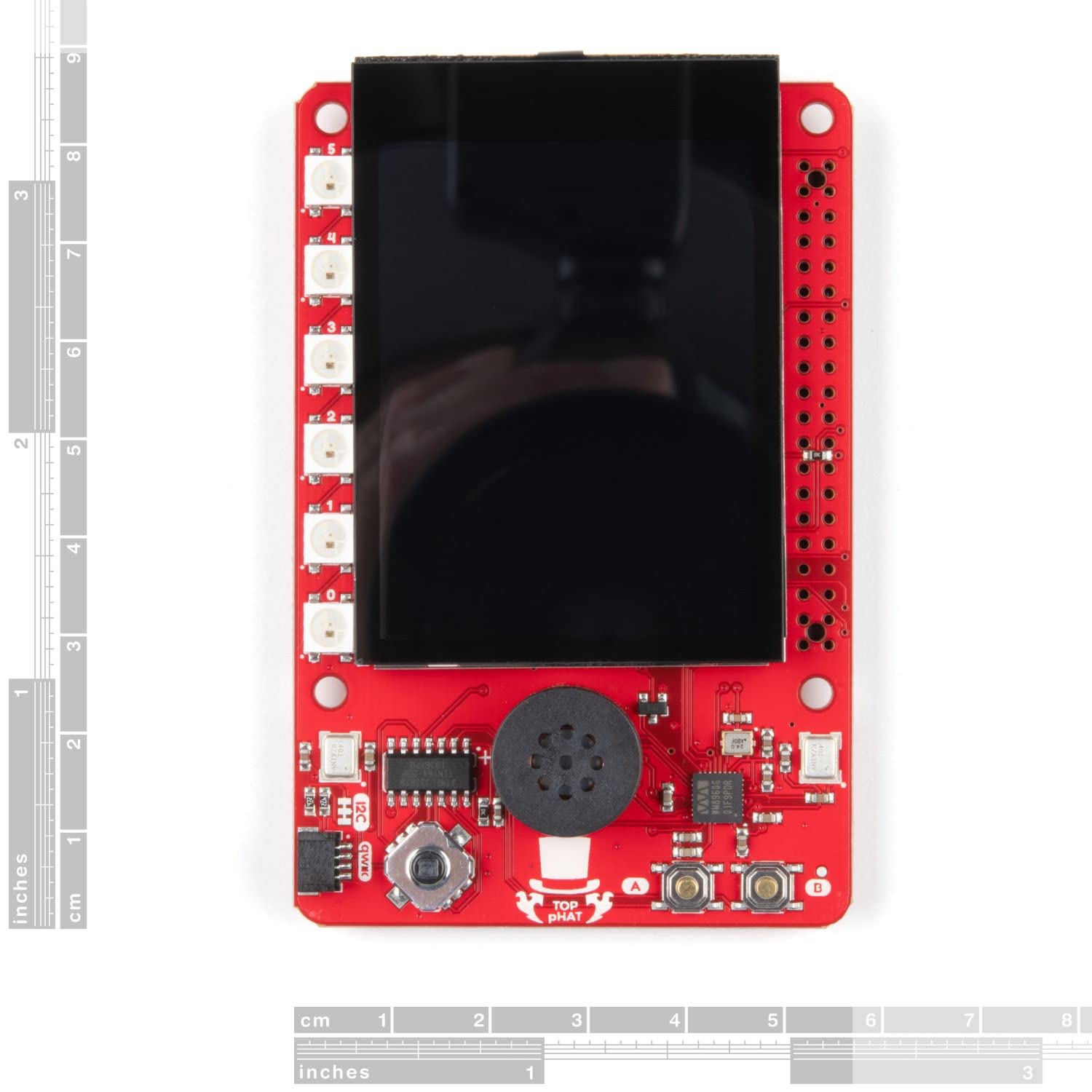 SparkFun Top pHAT for Raspberry Pi - Supports Machine Learning Voice Control Onboard Microphone & Speaker Two programmable Buttons & Joystick RGB LEDs Offswitch for Rpi 2.4" TFT LCD Display