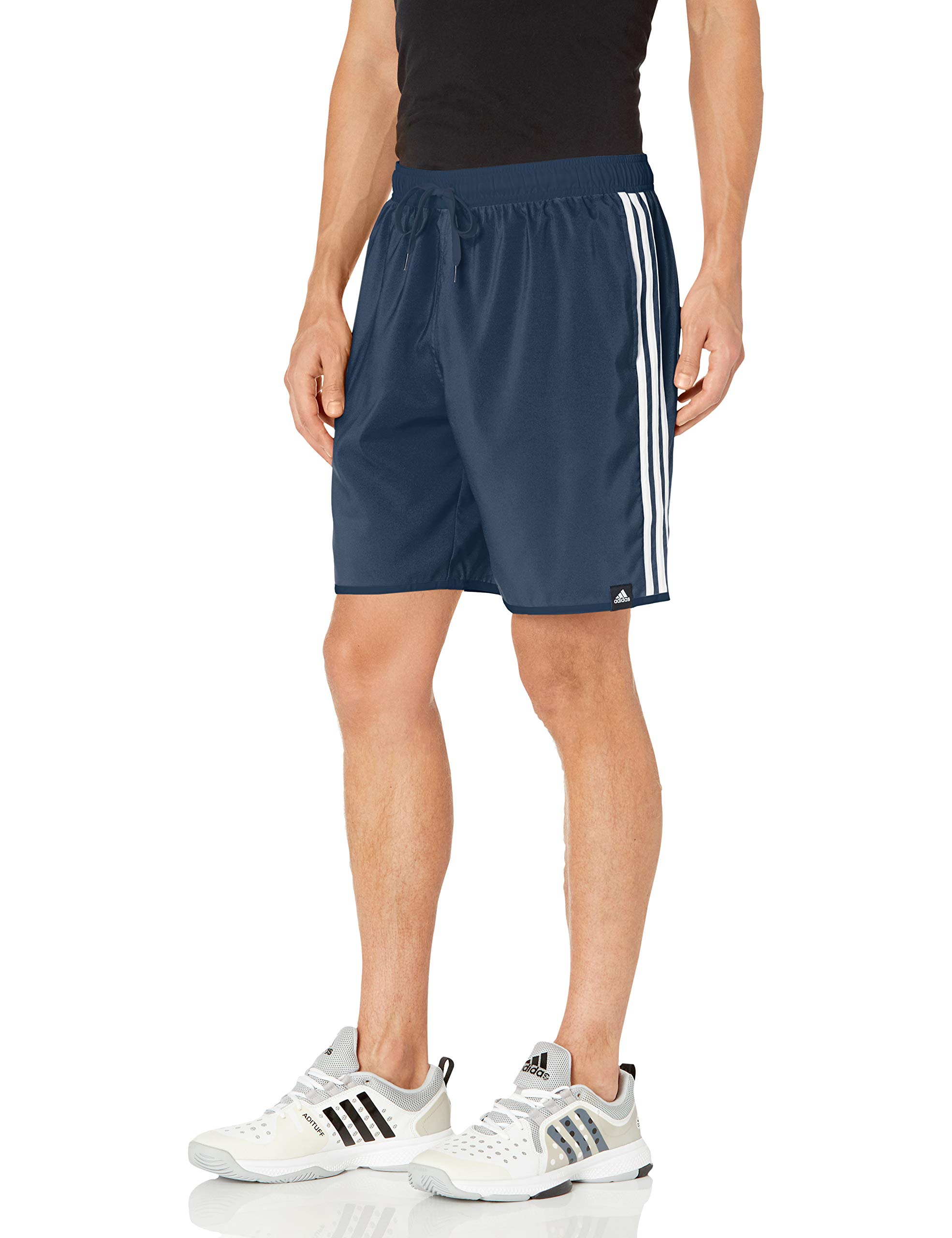 adidas mens 3-Stripes CLX Swim Shorts Crew Navy/White Small