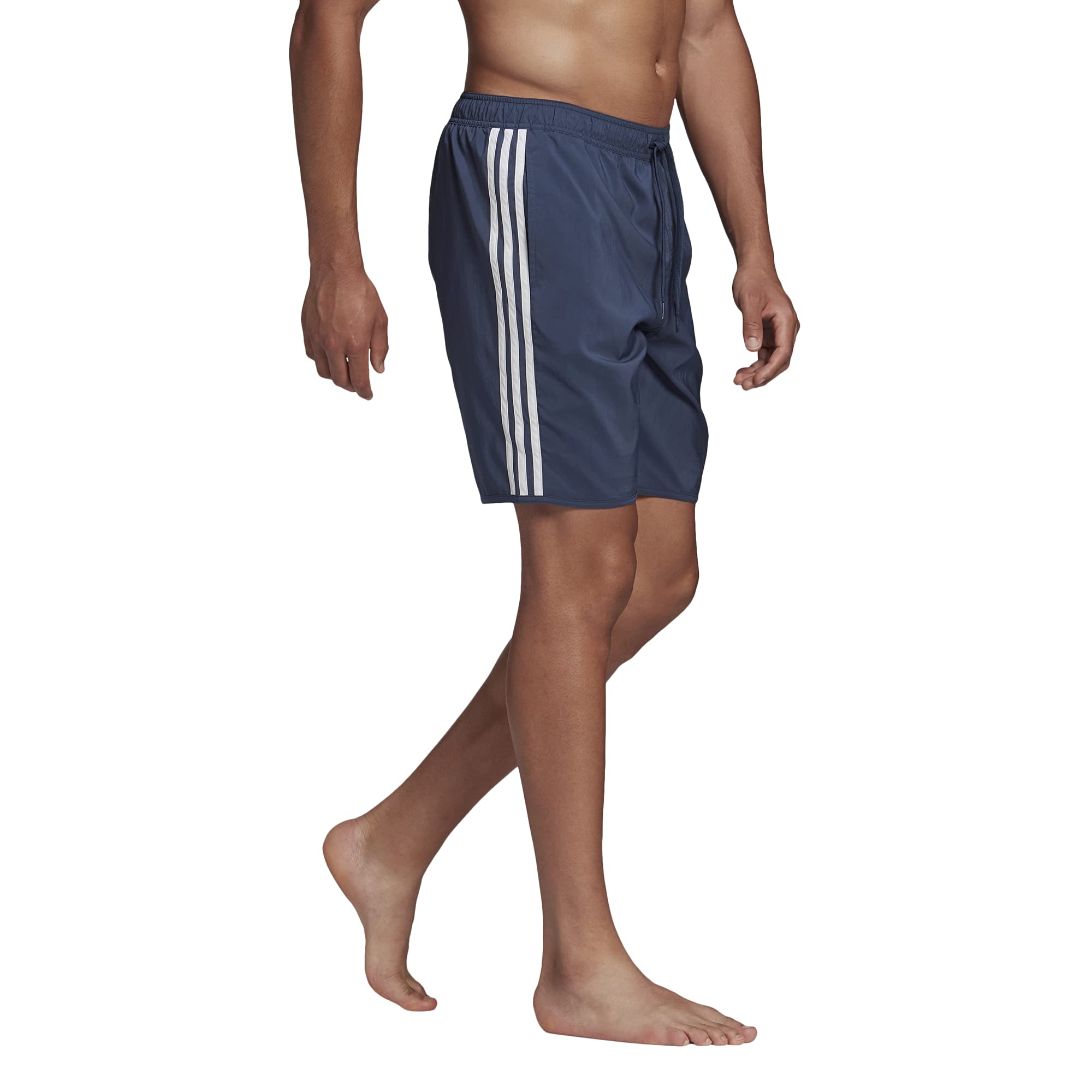 adidas mens 3-Stripes CLX Swim Shorts Crew Navy/White Small