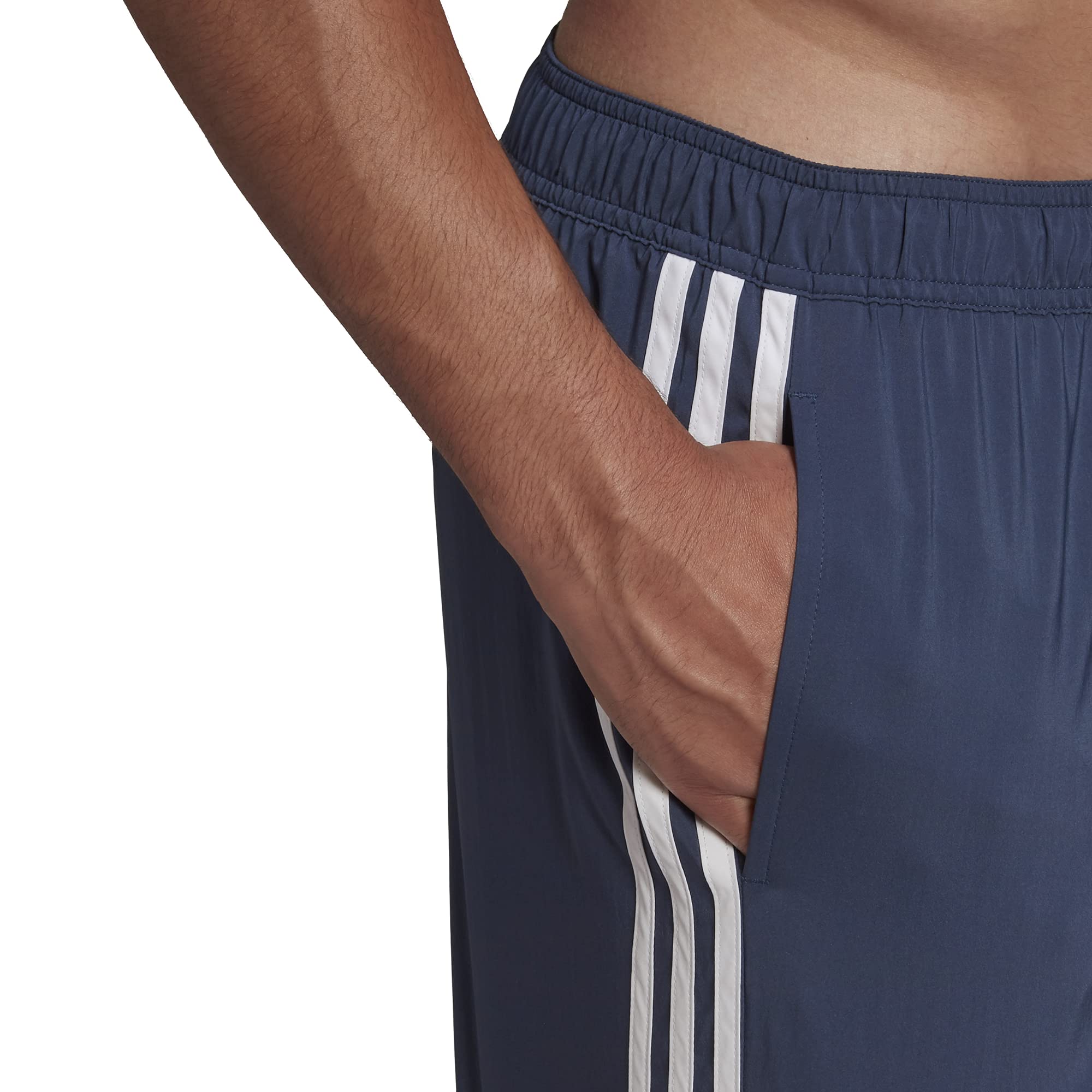 adidas mens 3-Stripes CLX Swim Shorts Crew Navy/White Small