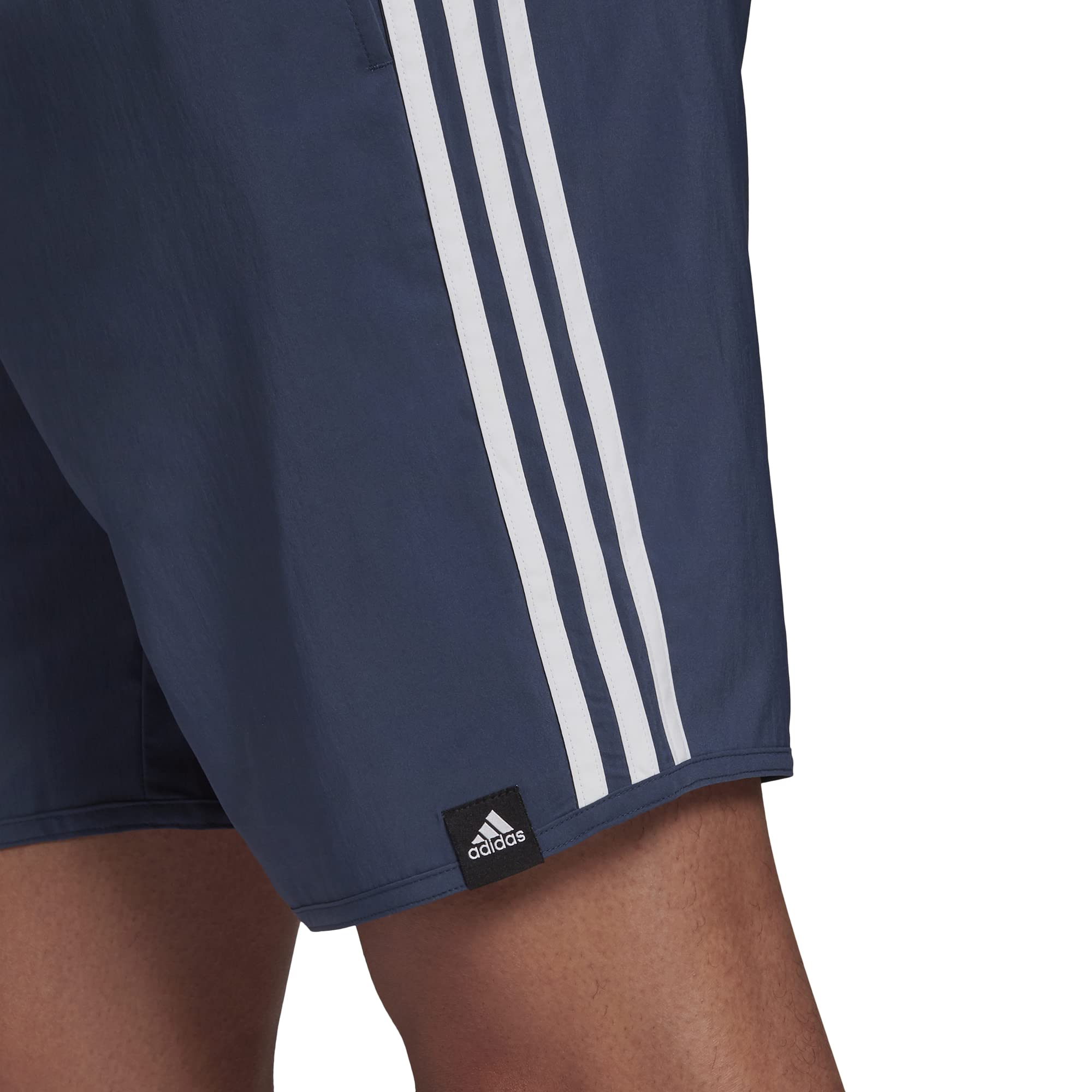 adidas mens 3-Stripes CLX Swim Shorts Crew Navy/White Small