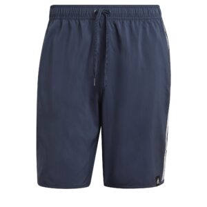 adidas mens 3-Stripes CLX Swim Shorts Crew Navy/White Small