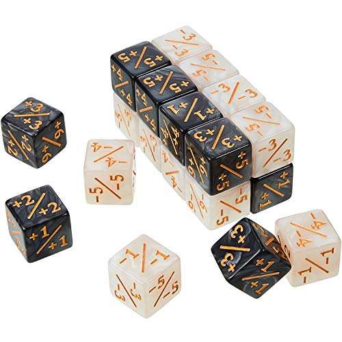 24 Pieces Dice Counters Token Dice Loyalty Dice Marble D6 Dice Cube Compatible with MTG, CCG, Card Gaming Accessory