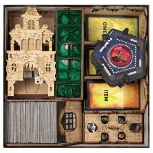 towerrex board game organizer for betrayal at house on the hill board game, widow's walk expansion, betrayal at the house on the hill 2nd ed boardgame components, tokens, cards