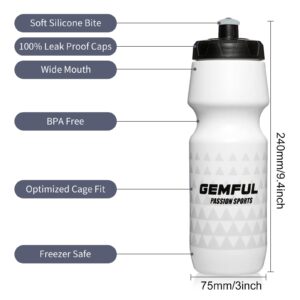 GEMFUL Water Bottle Biking BPA Free 24 Ounce 2 Pack