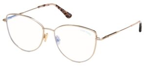 eyeglasses tom ford ft 5667 -b 028 shiny rose gold, vintage havana tips/blue bl