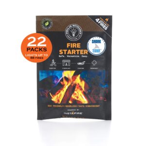 Insta-Fire Fire Starter (22 Packs) - Endorsed by Popular Mechanics - Camping, Emergencies, Hiking, Fishing, Boating, Fire Pits, Grilling, Survival, Food Storage, Boiling Water (as Seen on Shark Tank!)