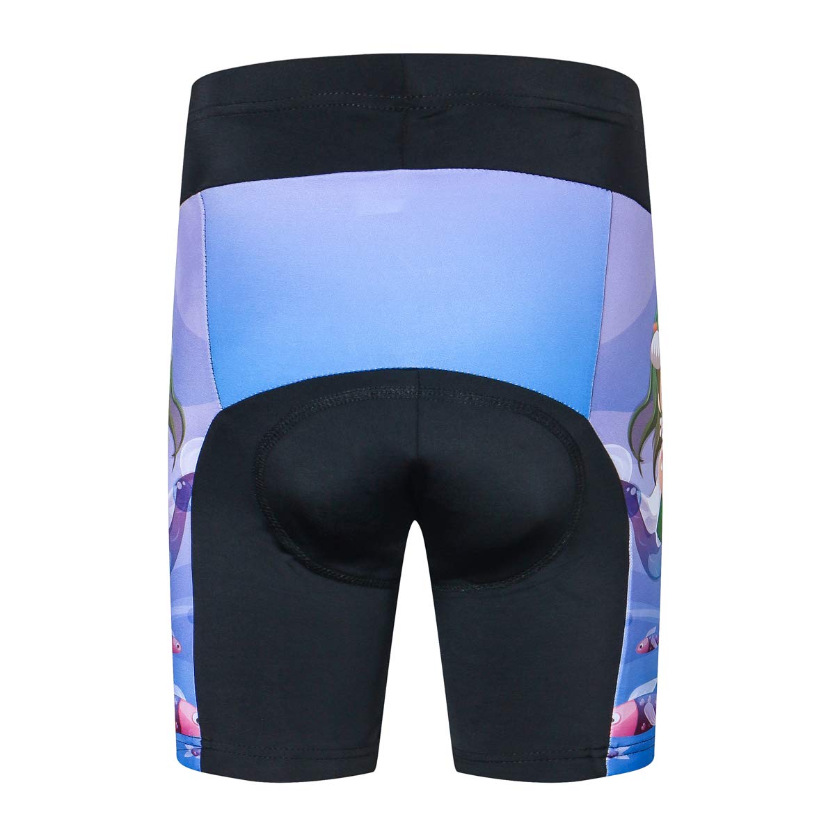 Children Cycling Bike Shorts Kid Cartoon Bicycle Riding Half Pants 3D Gel Padded Cycle Wear Tights for Girl Blue Fairy Size M