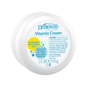 dr. brown's all natural multipurpose, fragrance-free, hypoallergenic vitamin baby cream, 2oz/55g