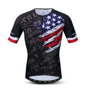 cycling jersey men high breathable mesh mtb shirts summer racing bicycle tops back safty reflective strip