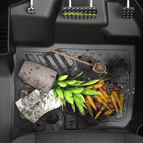 YITAMOTOR Floor Mats Compatible with 2015-2019 Ford Explorer Without 2nd Row Center Console, Custom Fit Floor Liners 1st & 2nd Row All- Weather Protection, Black