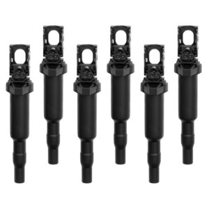 hqpasfy ignition coil pack set of 6 compatible with bmw 325i 335i 525i 550i 650i m3 m5 x5 x6 & more replaces# 0221504470, 12137562744, 221504470, 12137594937, 12138657273