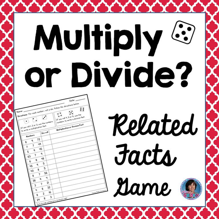 Multiplication & Division Related Facts Roll and Write Game {Multiplication Dice Game and Worksheets}