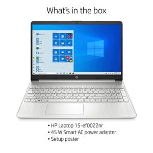 HP 15 Laptop, AMD Ryzen 7 3700U Processor, 8 GB RAM, 256 GB SSD, HD Display, Windows 10 Home (15-ef0022nr, Natural Silver)