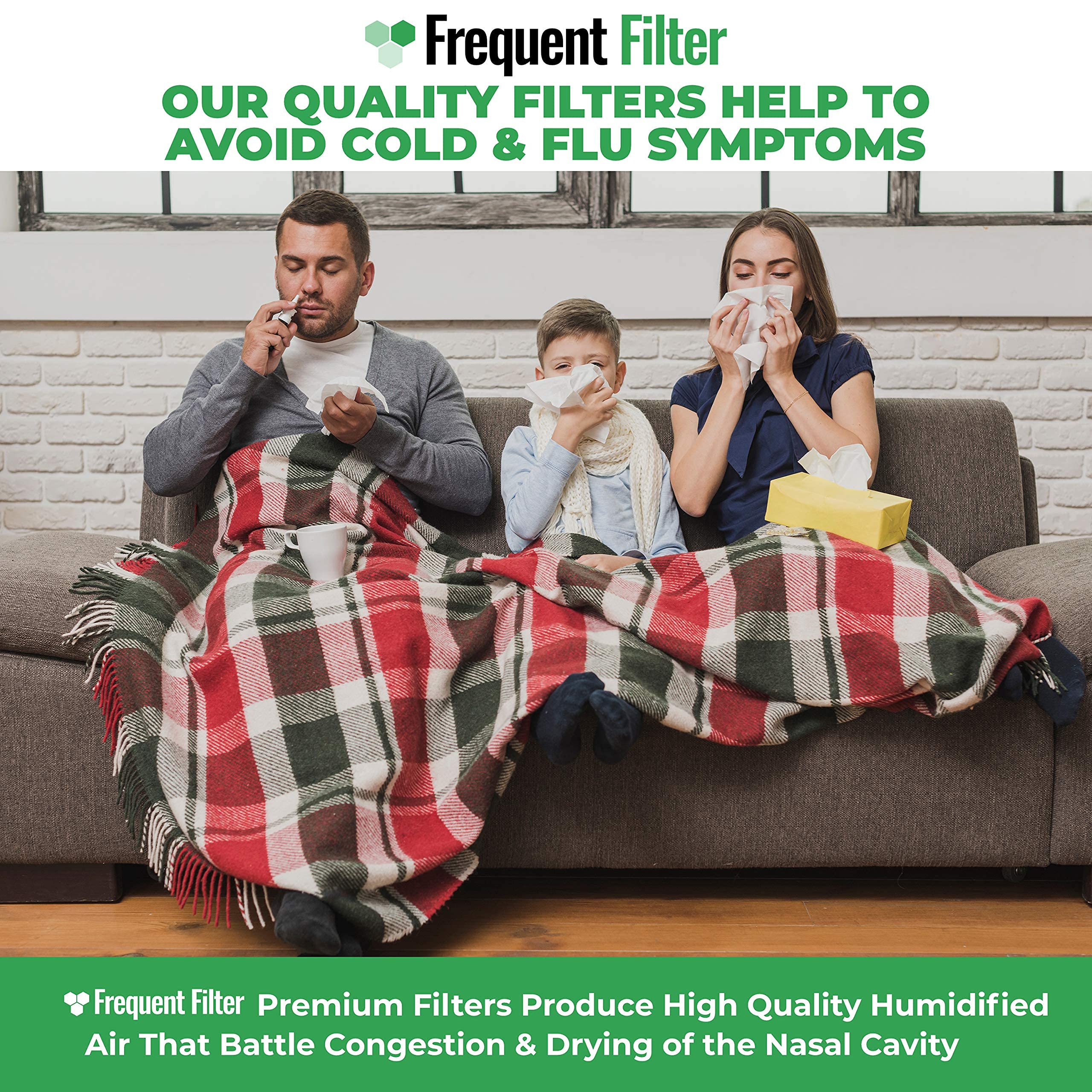 Frequent Filter Compatible/Replacement for Honeywell HAC504 Filter A Germ Free Cool Mist Wicking Humidifier Filter. Fits HCM 350, HCM350w, HCM350, Quietcare Tower. Fits HAC 504, 504AW - (Pack of 6)