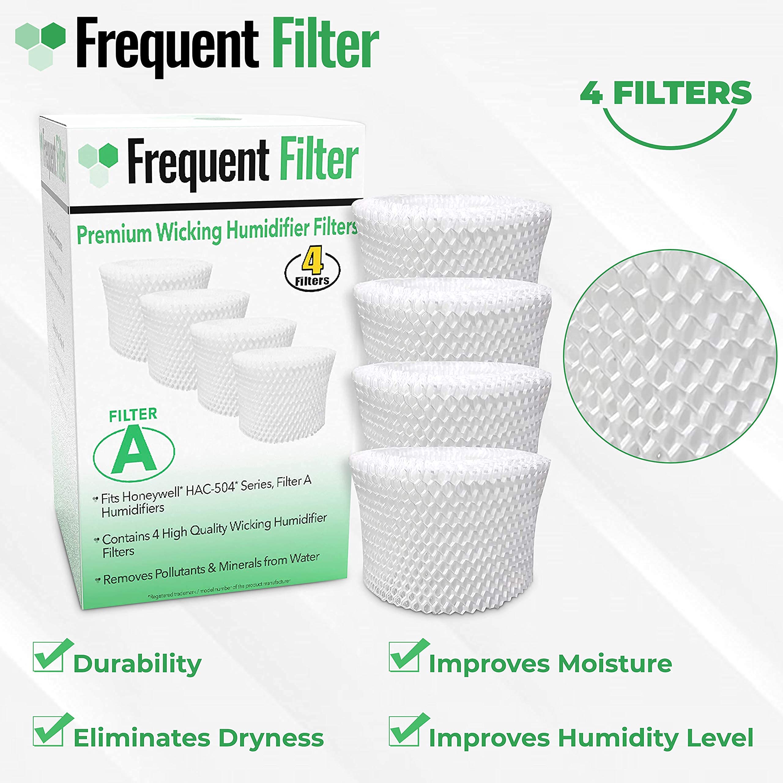 Frequent Filter Compatible/Replacement for Honeywell HAC504 Filter A Germ Free Cool Mist Wicking Humidifier Filter. Fits HCM 350, HCM350w, HCM350, Quietcare Tower. Fits HAC 504, 504AW - (Pack of 6)