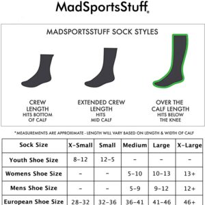 MadSportsStuff Love Soccer Hearts Socks Over the Calf (Neon Pink Small)