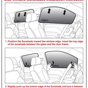 Side Window Rear Seat 2nd Row Sunshade for 2017 2018 2019 2020 2021 2022 Ford Super Duty F-250 F-350 F250 F350 - Super Crew Cab 4Dr 4Door - XL XLT Lariat King Ranch, Platinum Pickup (2pcs)