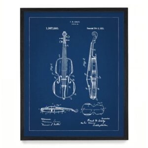 wunderkammer studio - violin patent poster print - music wall art - home décor - violin gift - 16 x 20 unframed art print