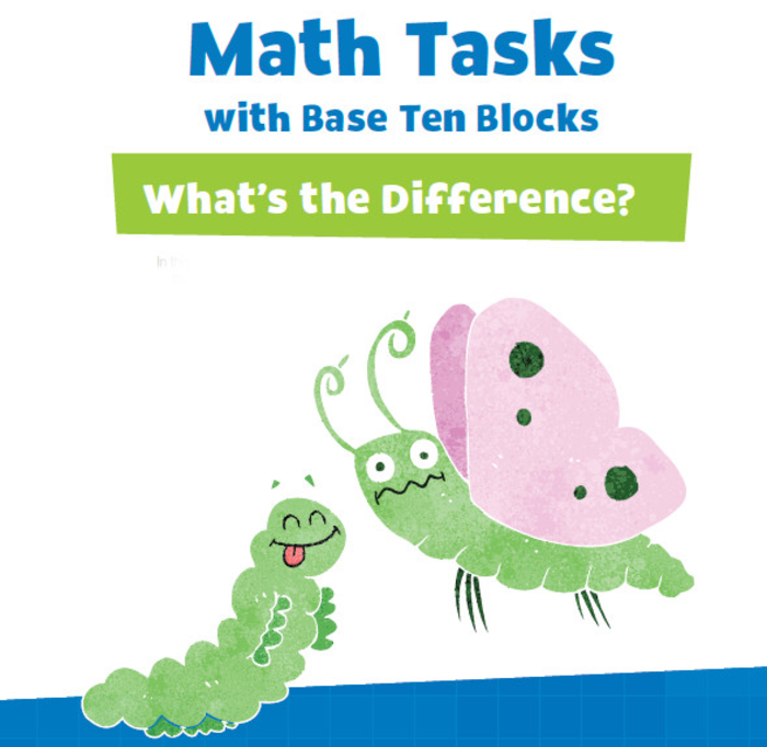hand2mind Math Tasks with Base Ten Blocks, What’s the Difference, Children Use Base Ten Blocks to Find Given Differences As They Move Around A Gameboard To Get To The Finish Line (Grade K-2)