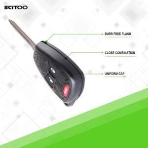 SCITOO 1PC 3 Buttons Keyless Entry Remote Car Key Fob Case Replacement for Dodge Buick Jeep Chrysler 2004-2012 FCC OHT692713AA-17 M3N5WY72XX-Q