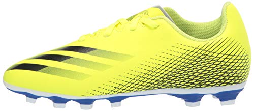 adidas Boy's X GHOSTED.4 Soccer Shoe, Solar Yellow/Black/Team Royal Blue, 5.5 Big Kid