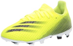 adidas boy's x ghosted.3 soccer shoe, solar yellow/black/team royal blue(firm ground), 5.5 big kid