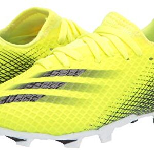 adidas Boy's X GHOSTED.3 Soccer Shoe, Solar Yellow/Black/Team Royal Blue(Firm Ground), 5.5 Big Kid