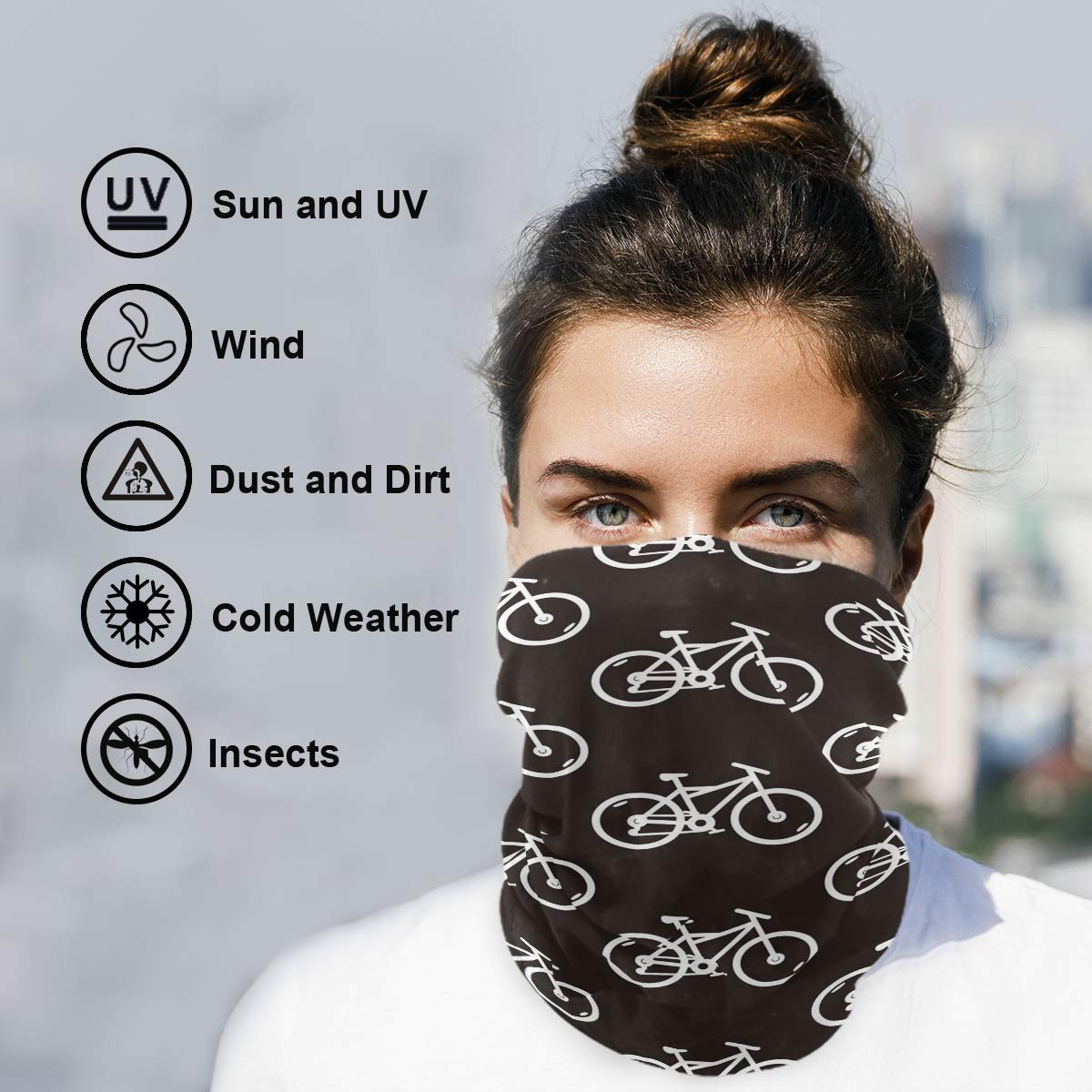 UWSG Neck Gaiter, Magic Scarf, Balaclava Bicycles 3D Print Magic Headband Scarf Sports Headwear Headwrap Tube Mask Multifunction Bandanas Men Women