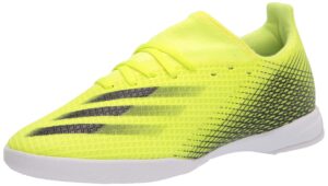 adidas men's x ghosted.3 soccer shoe, solar yellow/black/team royal blue(firm ground), 8.5