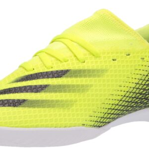 adidas Men's X GHOSTED.3 Soccer Shoe, Solar Yellow/Black/Team Royal Blue(Firm Ground), 8.5