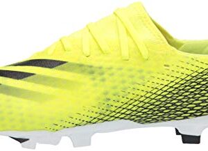 adidas Men's X GHOSTED.3 Soccer Shoe, Solar Yellow/Black/Team Royal Blue(Firm Ground), 8.5