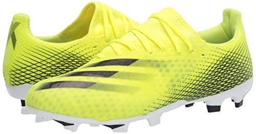 adidas Men's X GHOSTED.3 Soccer Shoe, Solar Yellow/Black/Team Royal Blue(Firm Ground), 8.5